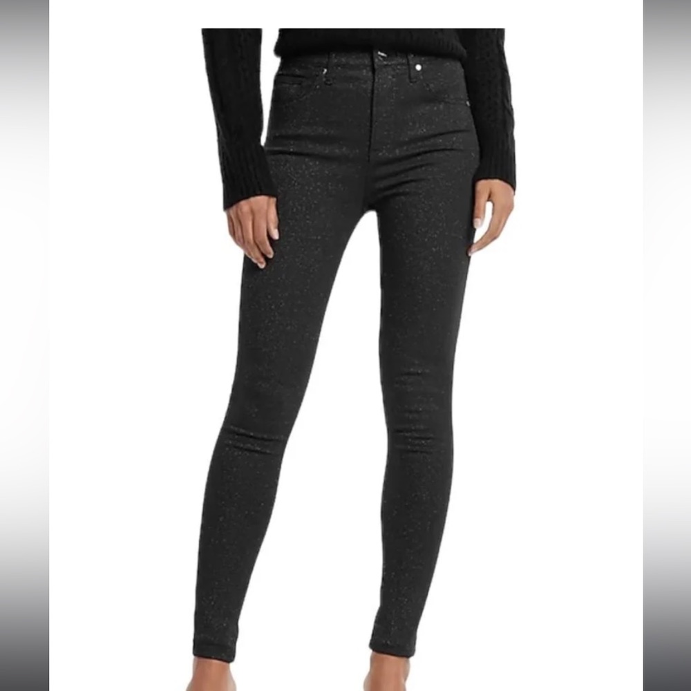Express Black sparkly skinny jeans Size 12R